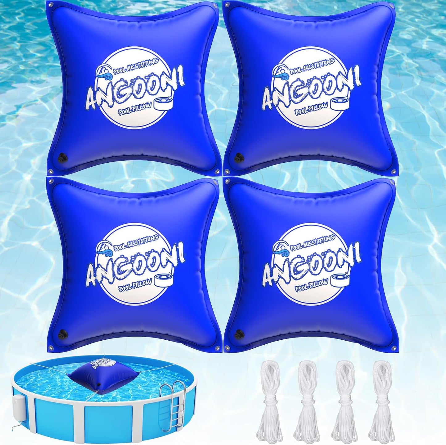 4pcs Extra-Strong 4x4ft Pool Pillow for Winter Protection