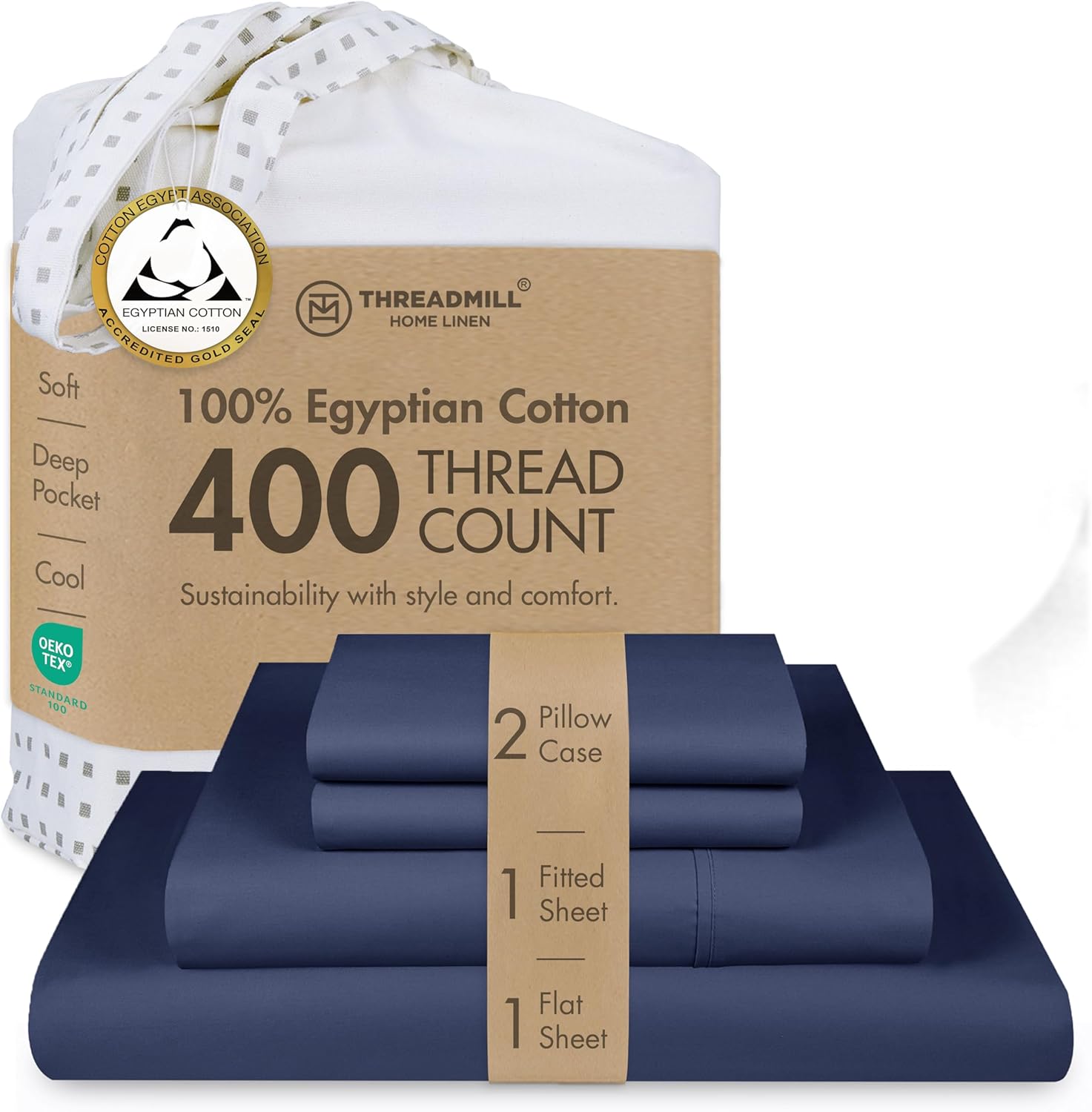Threadmill Egyptian Cotton King Size Sheets for Ultimate Comfort