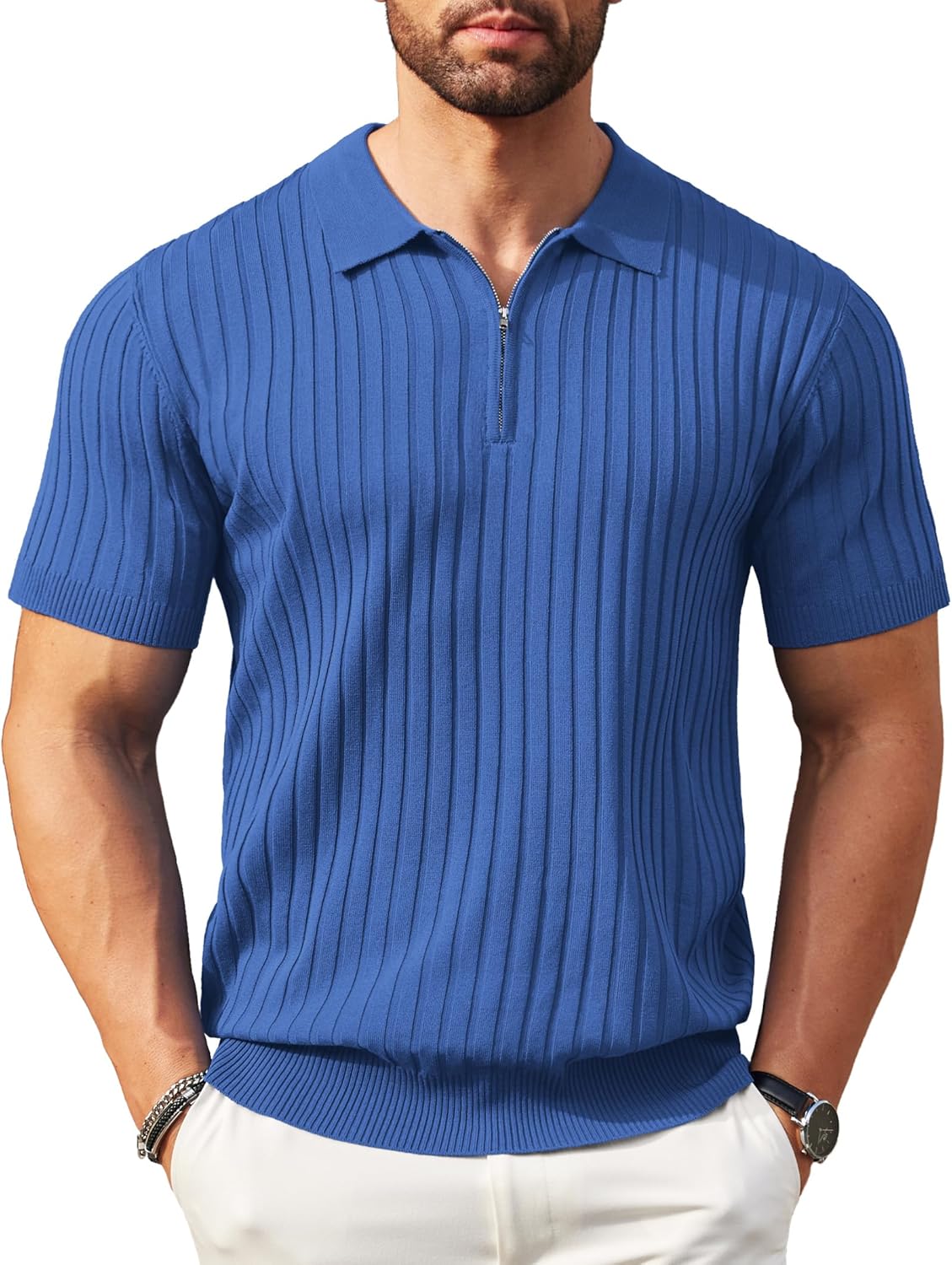 Stylish Zipper Polo Shirts for Men - Casual Golf Fashion Wear