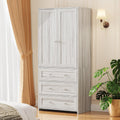 Armoire Wardrobe Closet with Mirror and Drawers - Large Capacity