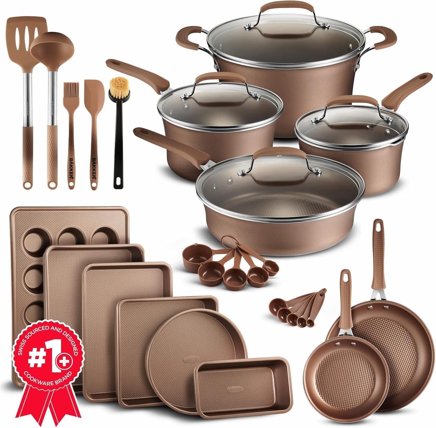 23-Piece Non Stick Cookware Set with Stackable Design and Style