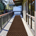 Runner Rug 3 ft x 53 ft Carpet Runner - Non-Slip Checkered Brown