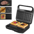 3-in-1 Electric Waffle Maker & Panini Press - Easy Clean, Non-stick Plates