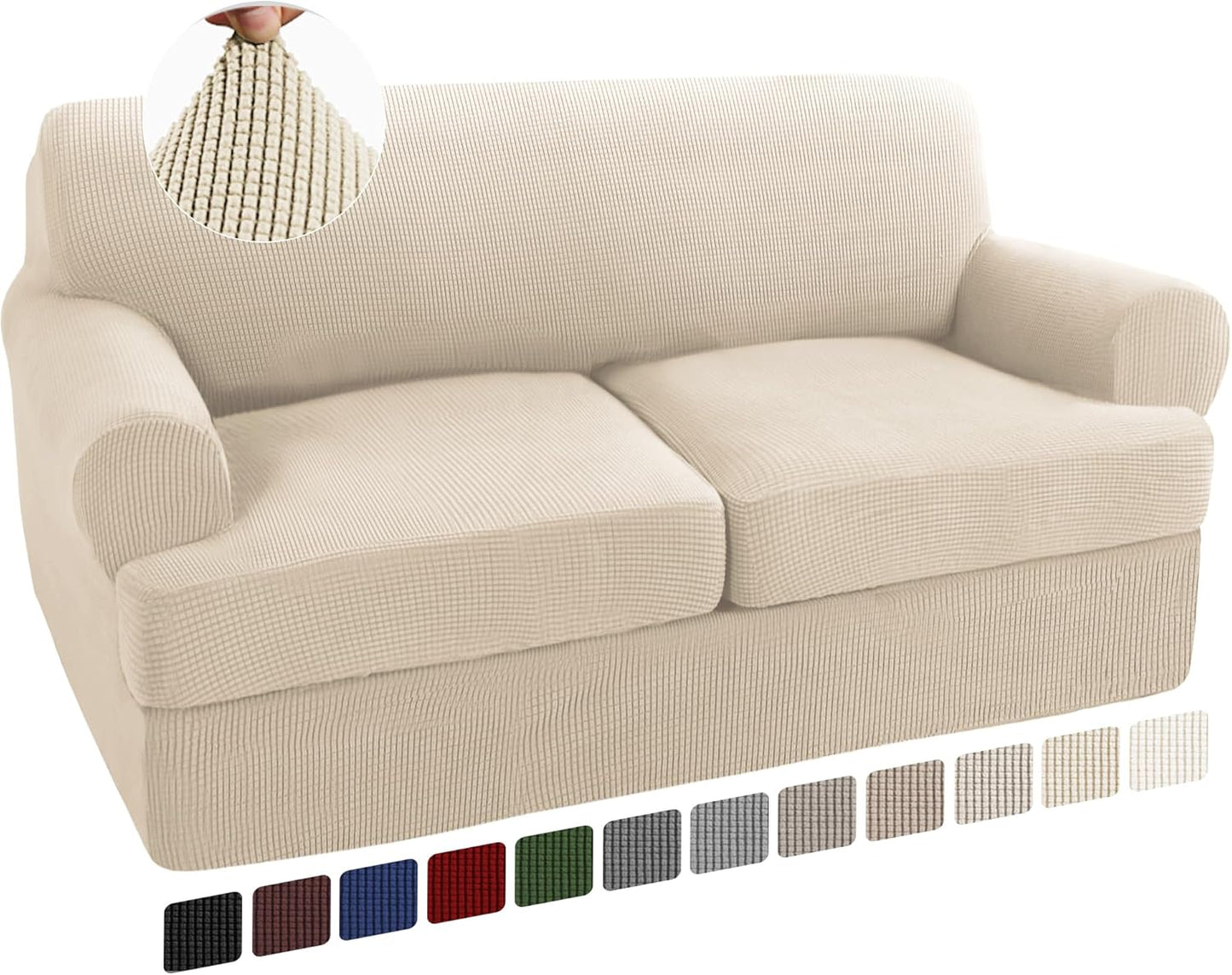 Turquoize T Cushion Loveseat Slipcovers for 2 Cushion Couch