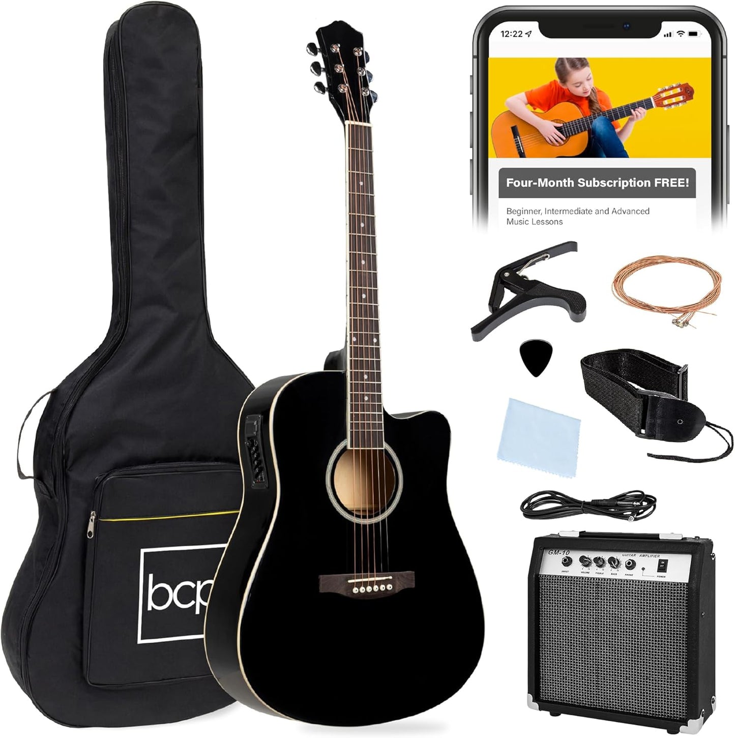 41in Acoustic Electric Guitar Starter Set - All Wood Design