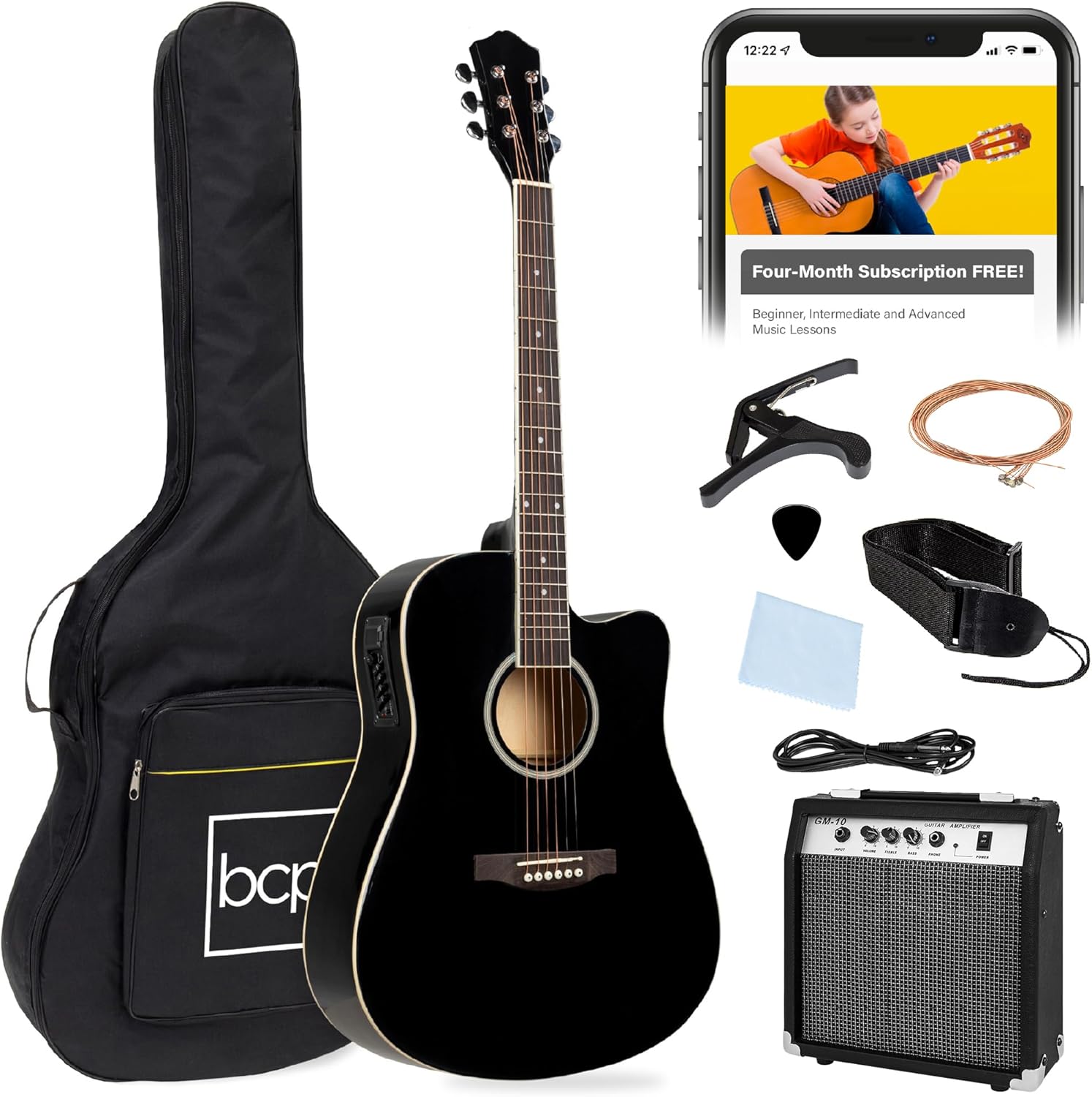 41in Acoustic Electric Guitar Starter Set - All Wood Design
