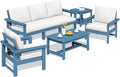SERWALL HDPE Patio Furniture Set 7-Piece Sectional Sofa - Comfortable