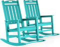 Outdoor Rocking Chair with Footboards Set of 2 - Comfortable HDPE