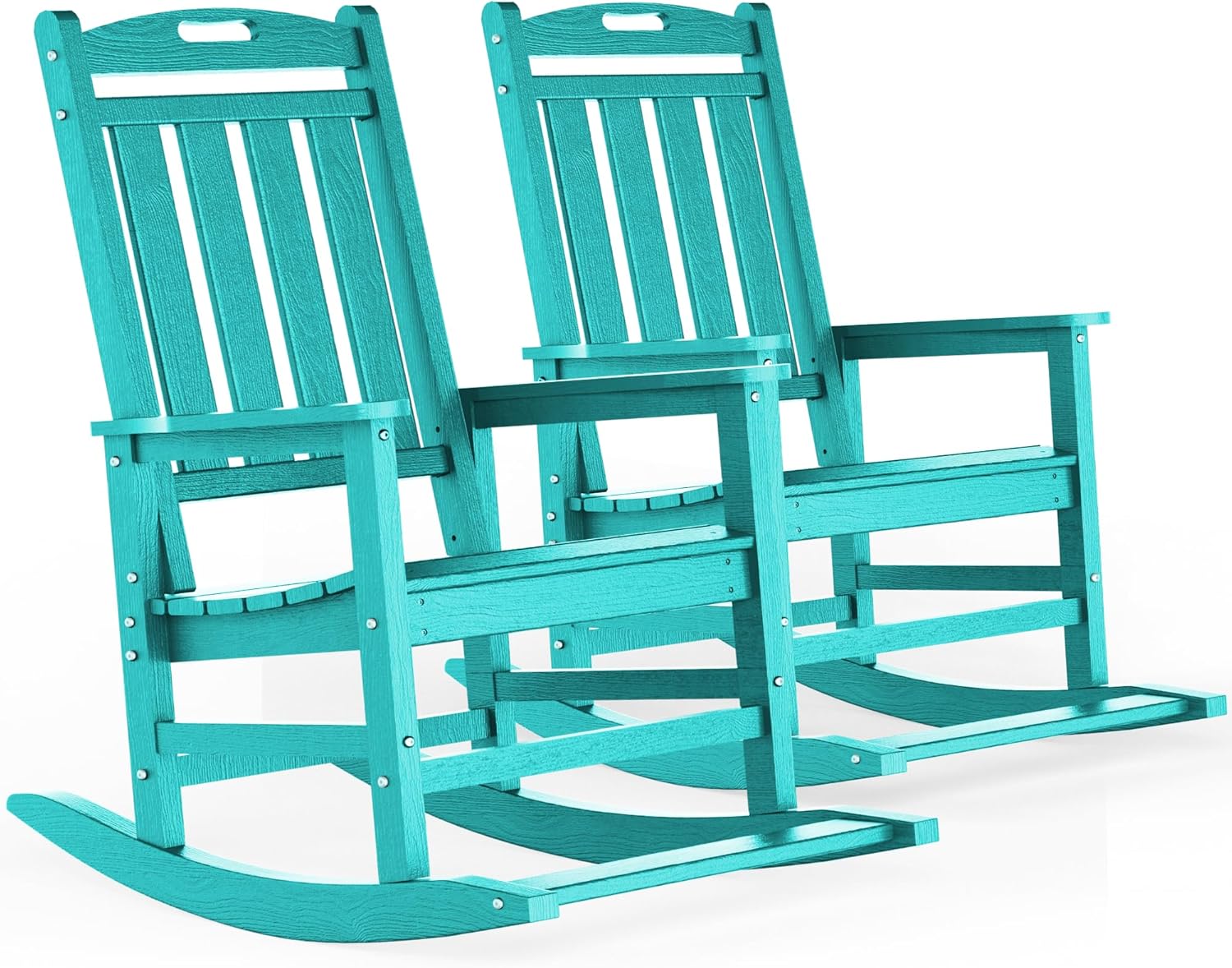 LOUNZY Outdoor Rocking Chair Set of 2 with Footboards for Comfort