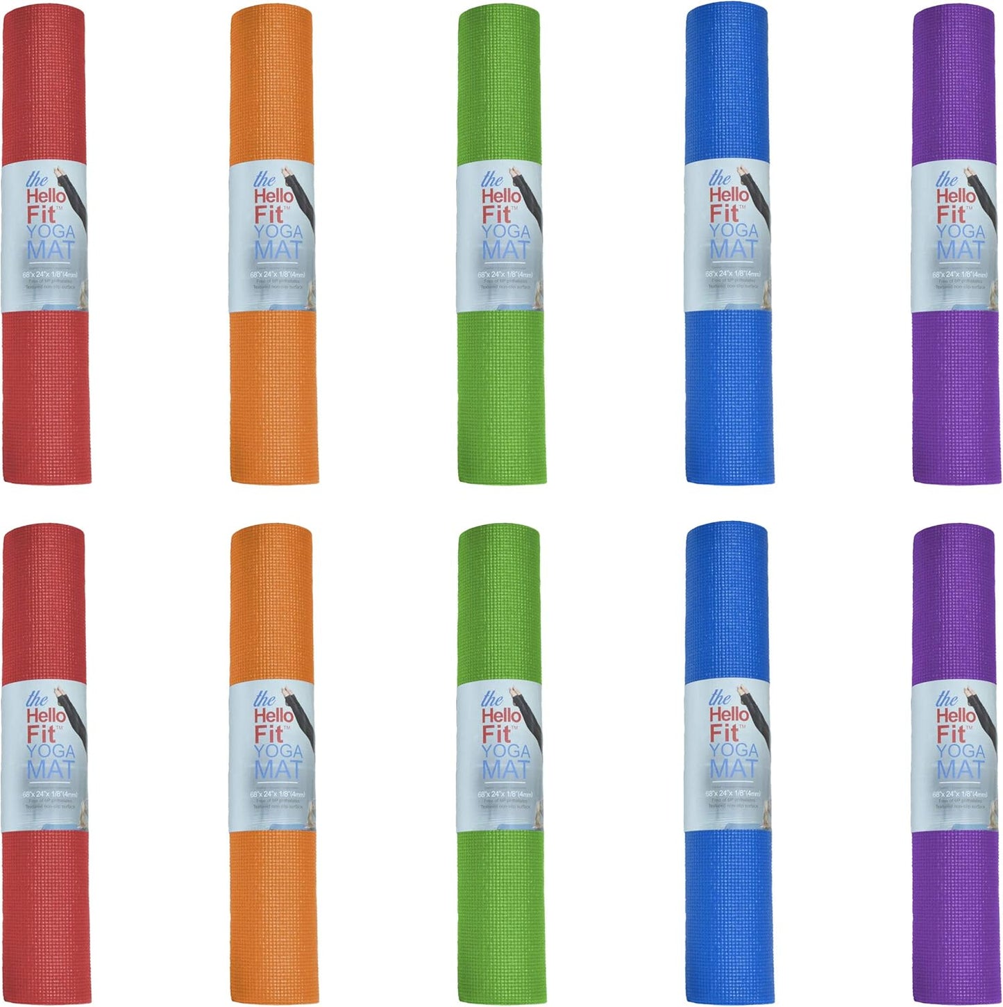 Non-Slip 10-Pack Kid-Friendly Yoga Mats - Bulk Sizes for Schools!