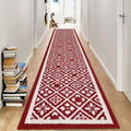 Runner Rug 2x10ft Heavy-Duty Red Hallway Runner - Non Slip Durable