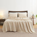Belgian Linen Sheet Set Solid Color Cal King - Soft Breathable 4PC