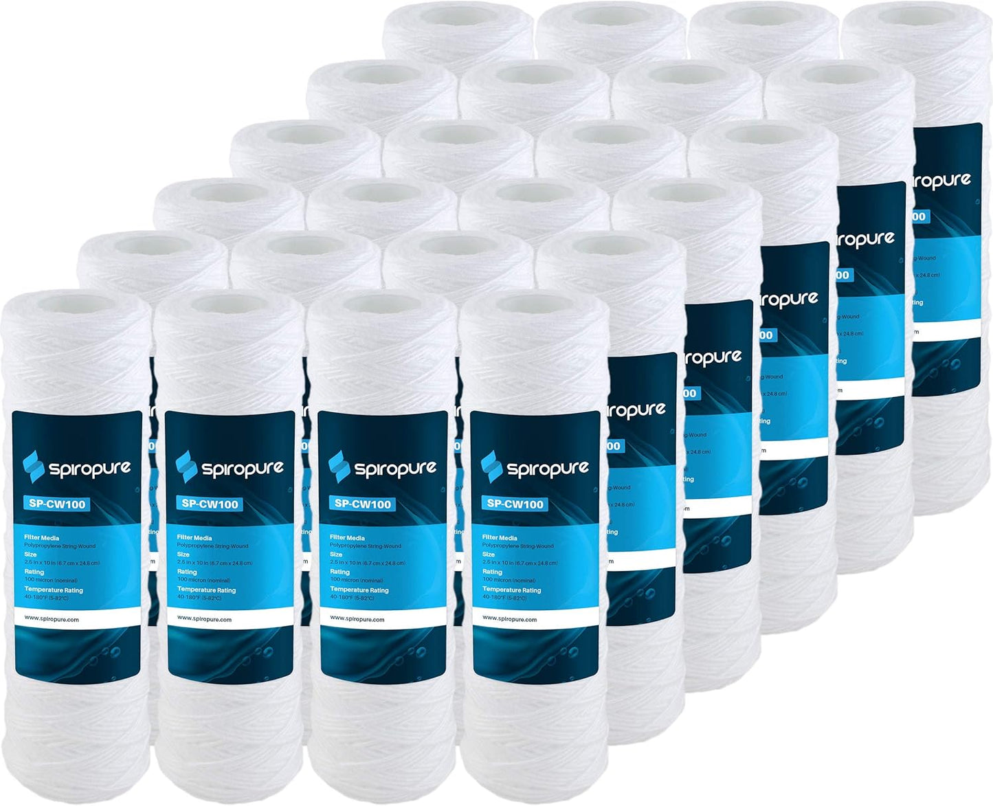 SpiroPure 10x2.5 100 Micron String-Wound Sediment Filter Cartridge
