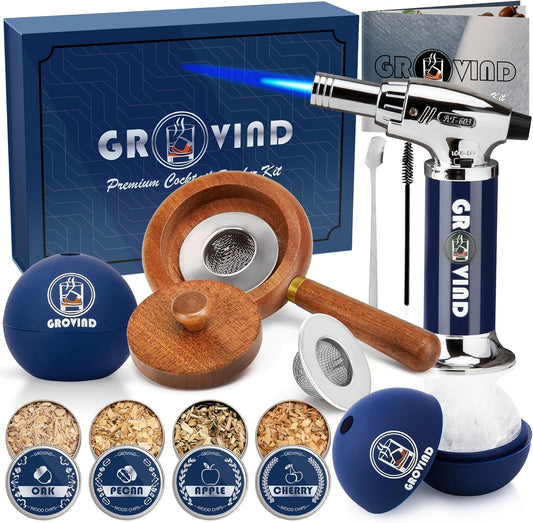 Navy Blue Whiskey Smoker Kit - Infuse Bold Flavors!