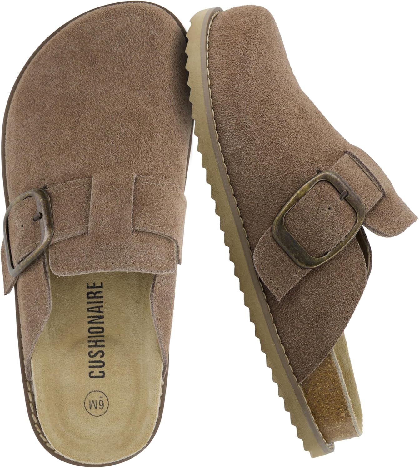 CUSHIONAIRE Women's Blain Suede Slip-On Clogs with Memory Foam