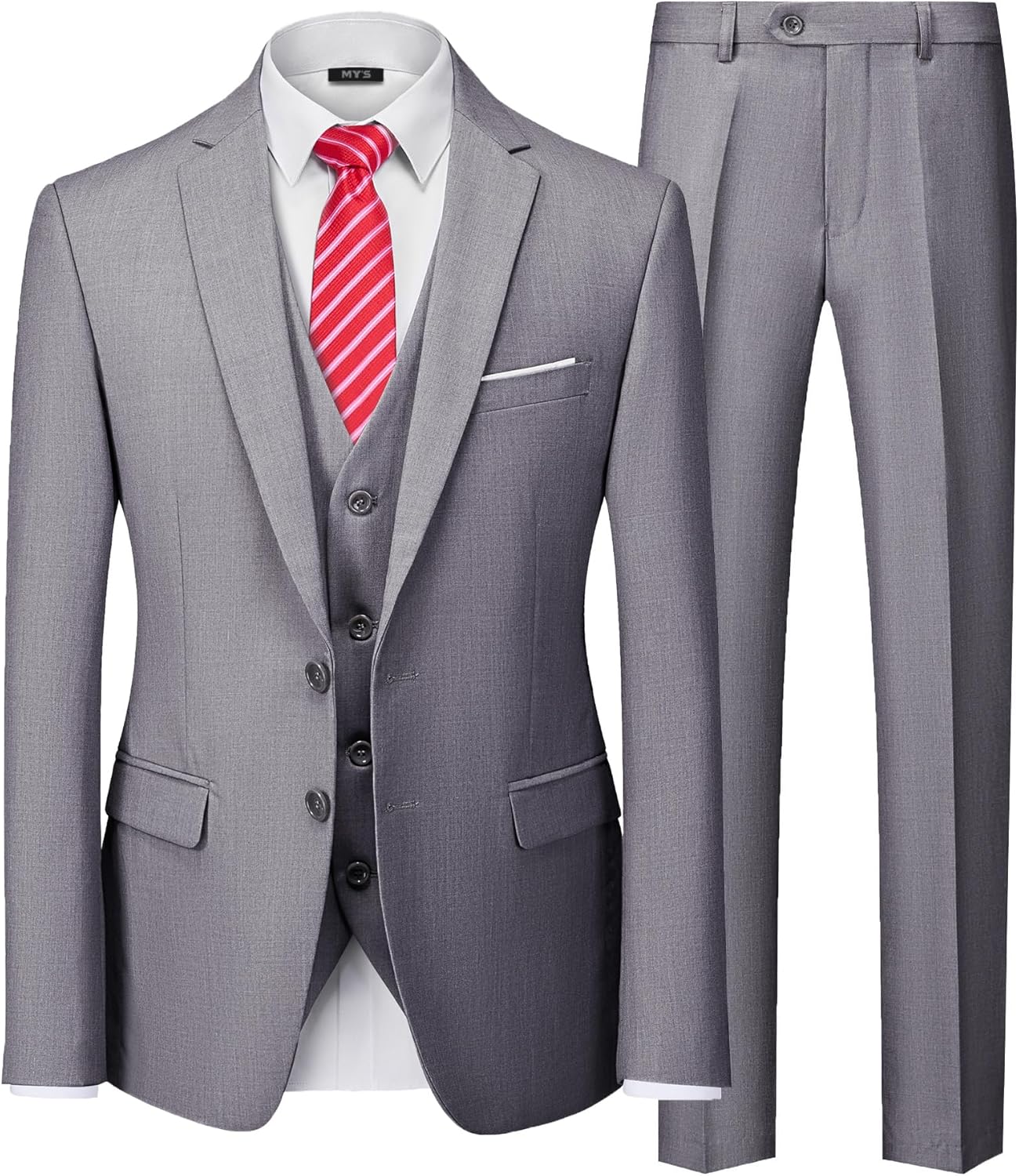 MY'S Men's 3 Piece Slim Fit Suit Set for Business and Weddings