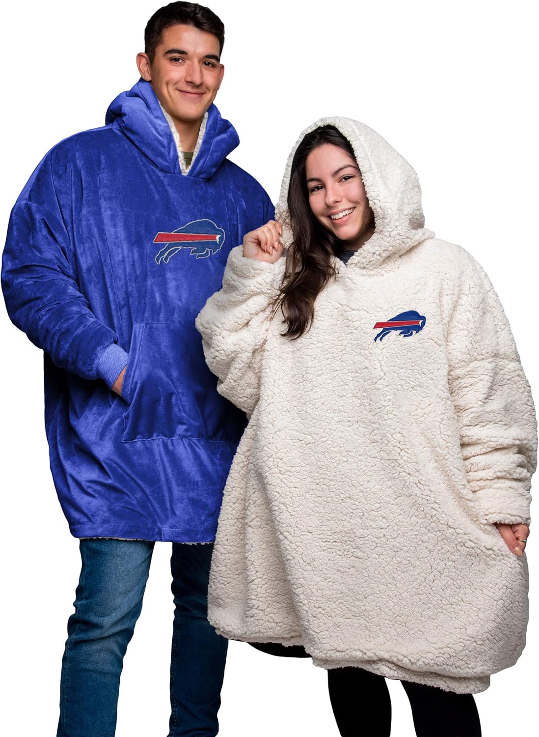 FOCO NFL Unisex Reversible Oversized Sherpa Hoodie Sweatshirt