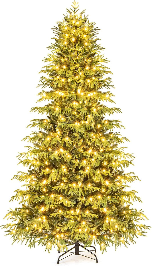 Goplus 8 FT Pre-Lit Artificial Christmas Tree for Holiday Cheer