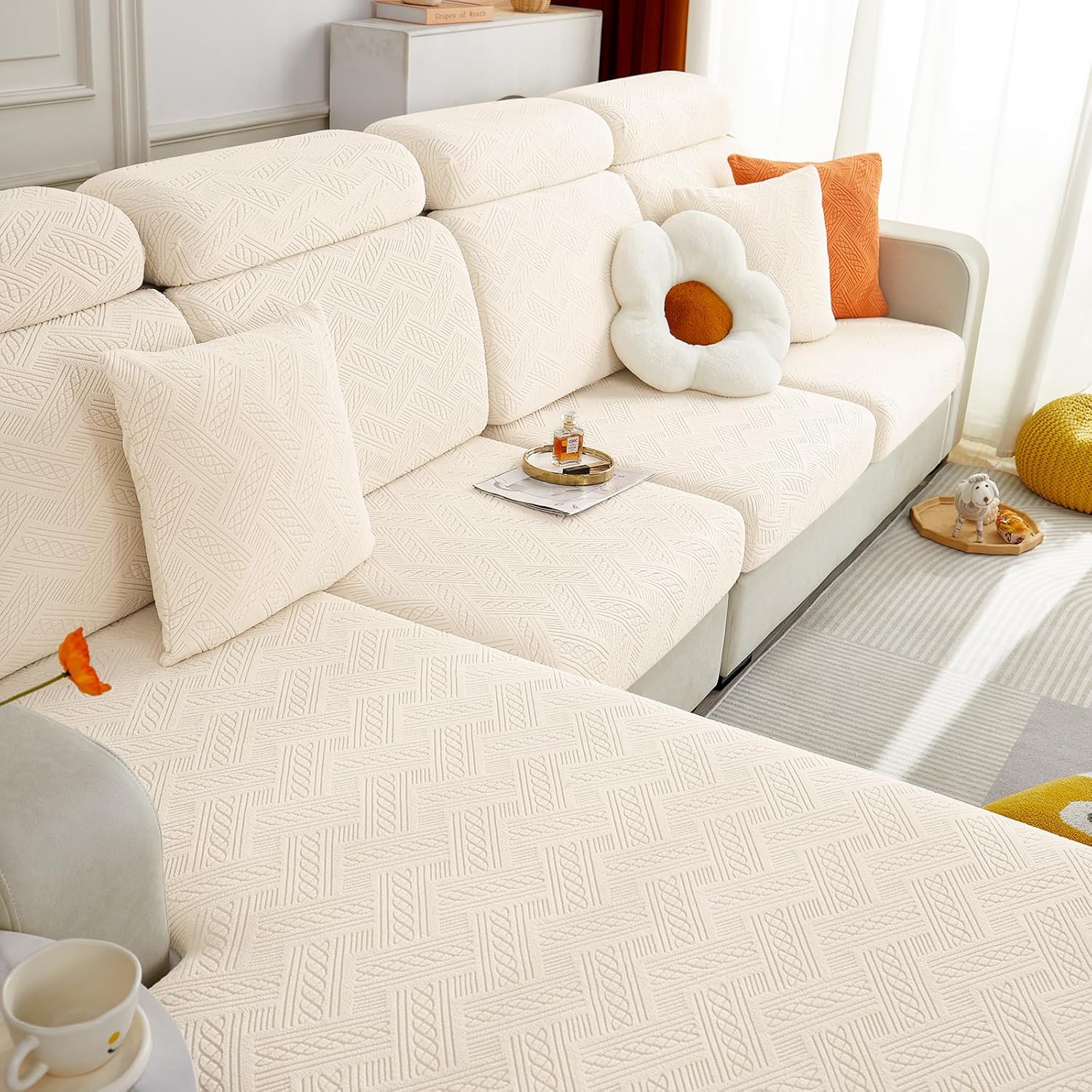 Stretch Sofa Seat Cushion Slipcover for Sectional Couch Covers