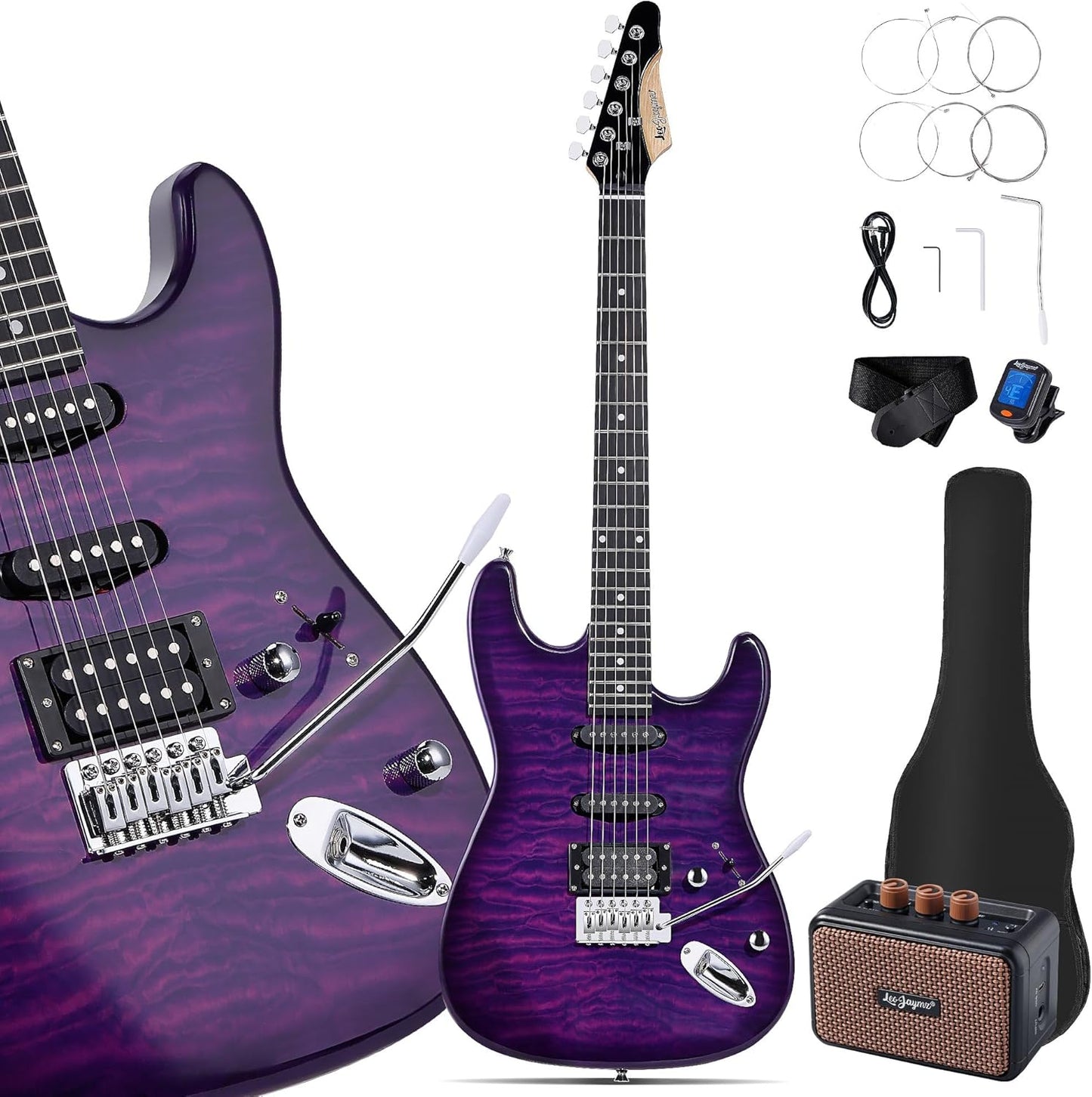 Leo Jaymz Electric Guitar Kit - Violet Ocean