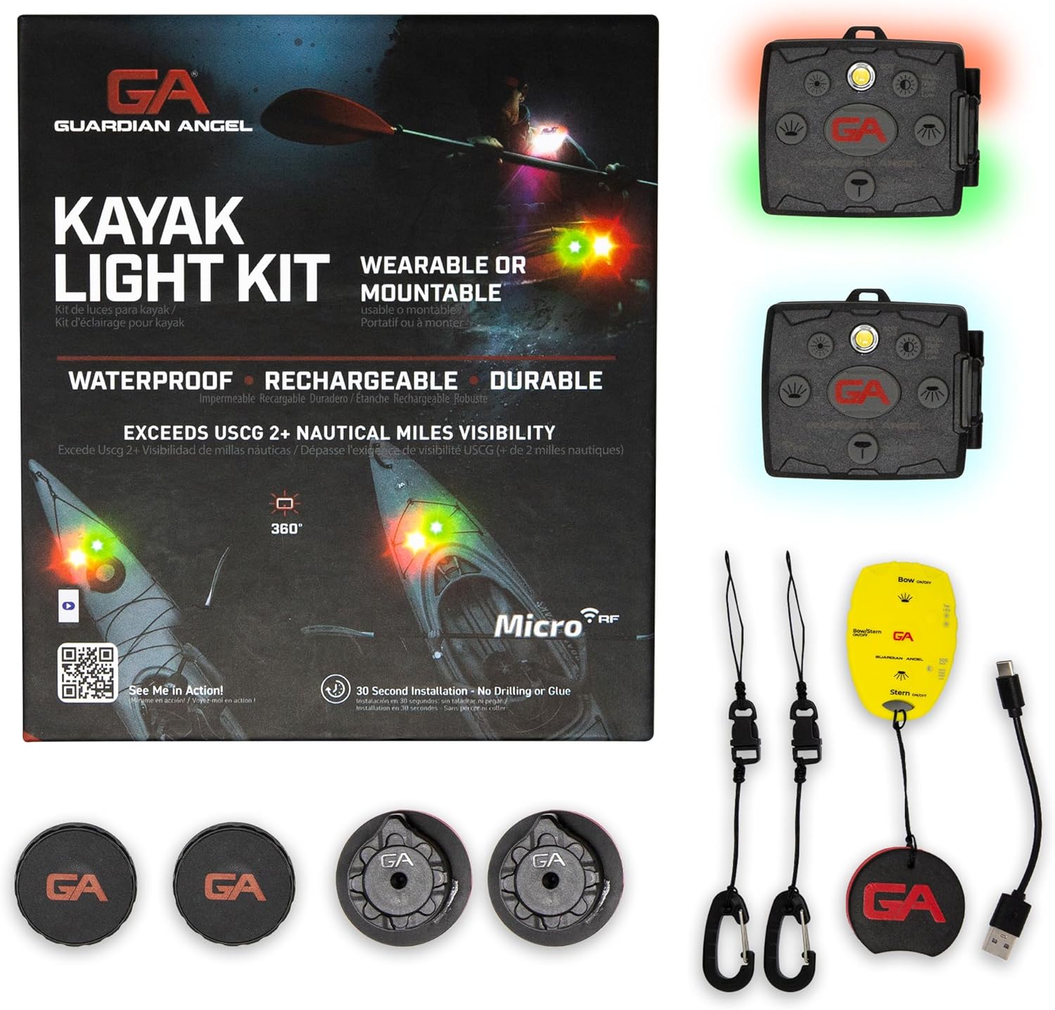 Guardian Angel Kayak Light Kit for Safe Night Navigation
