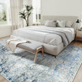 Rugs Washable Area Rug 9x12 - Non-Slip Low Pile Living Room Rug