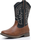 Kids Cowboy Boots Square Toe with Side Zipper - Classic Western Style