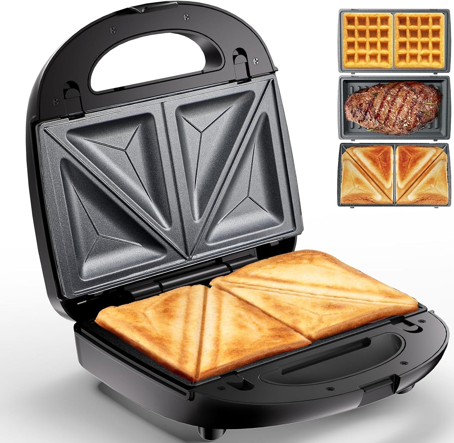 KEENSTAR 3-in-1 Sandwich Maker - Versatile & Easy Clean