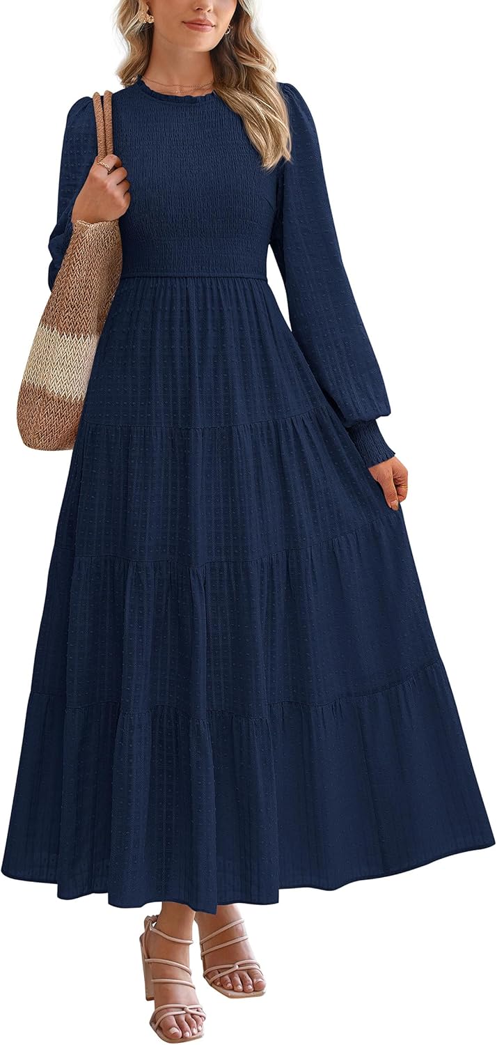 PRETTYGARDEN Women's Long Sleeve Maxi Dresses for Fall 2025