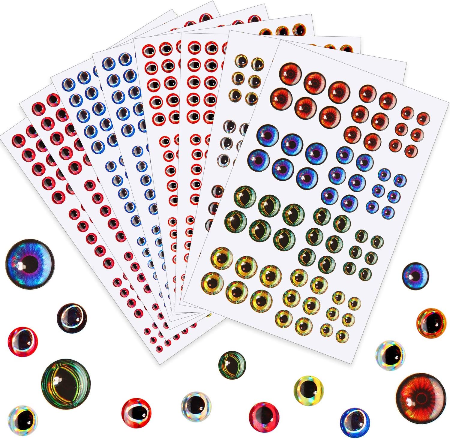 Gejoy Realistic Fishing Lure Eyes - Variety Pack for Vibrant Baits