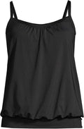 Blouson Tummy Hiding Tankini Top - Adjustable Straps for Support