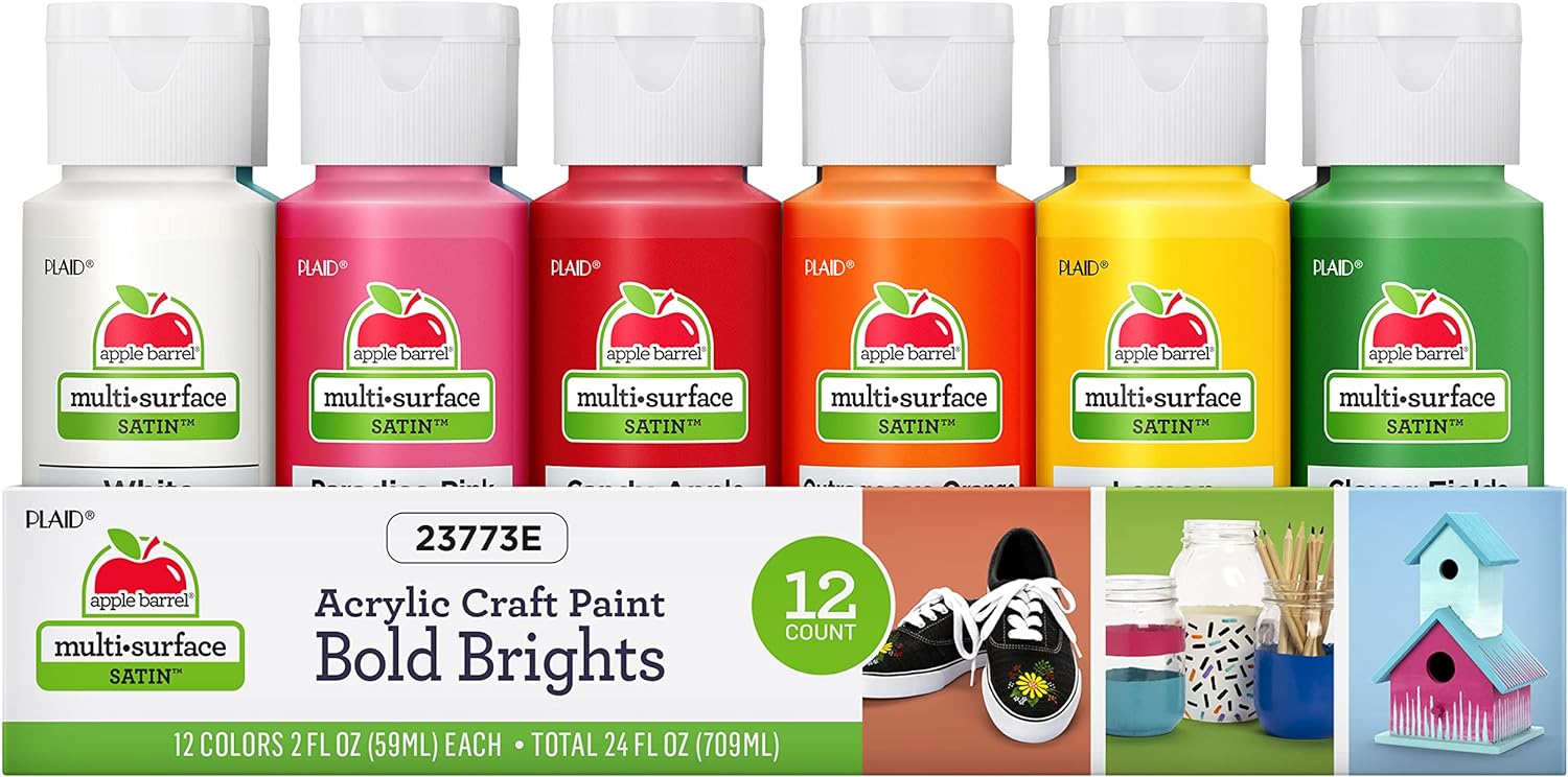 Vibrant Apple Barrel Acrylic Paint Set - 24 Colors