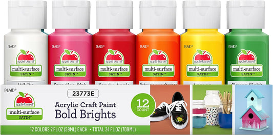Vibrant Apple Barrel Acrylic Paint Set - 24 Colors