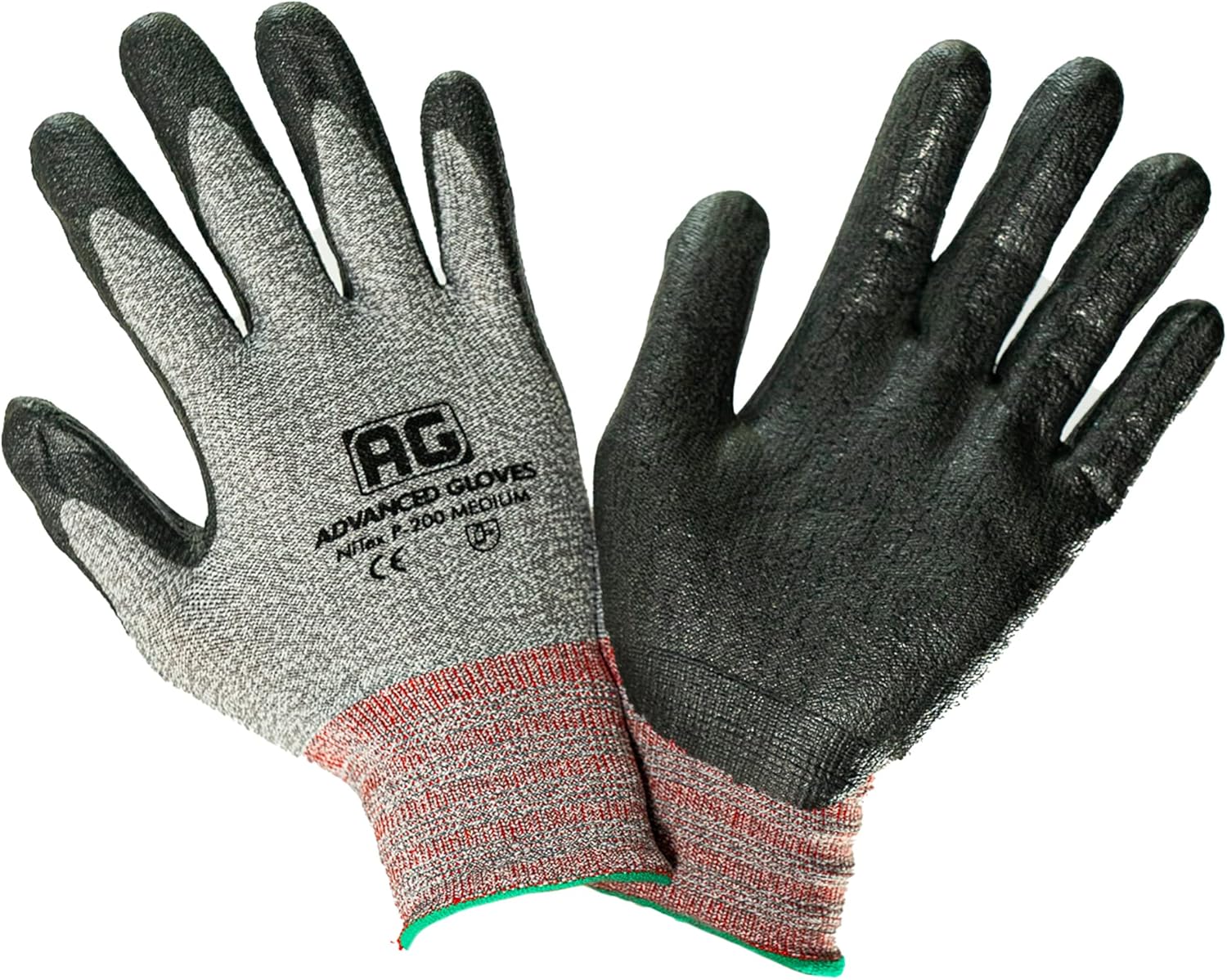 NiTex P-200 Nylon Nitrile Gloves for Insulated Grip, Grey