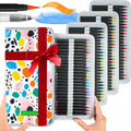 Watercolor Markers 100 Pack - Vibrant Washable Brush Pens