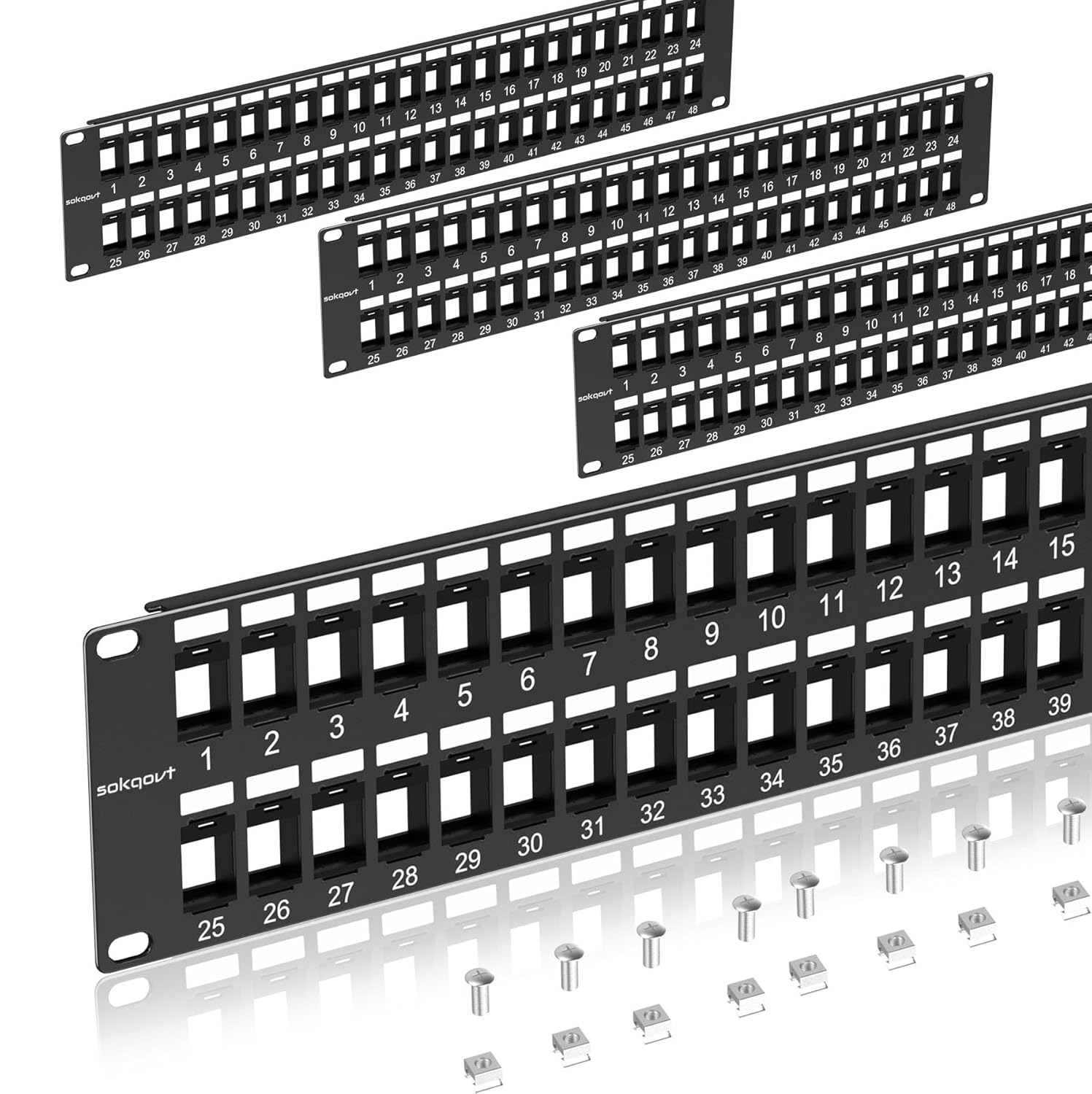 48 Port Blank Keystone Patch Panel for Easy Network Management