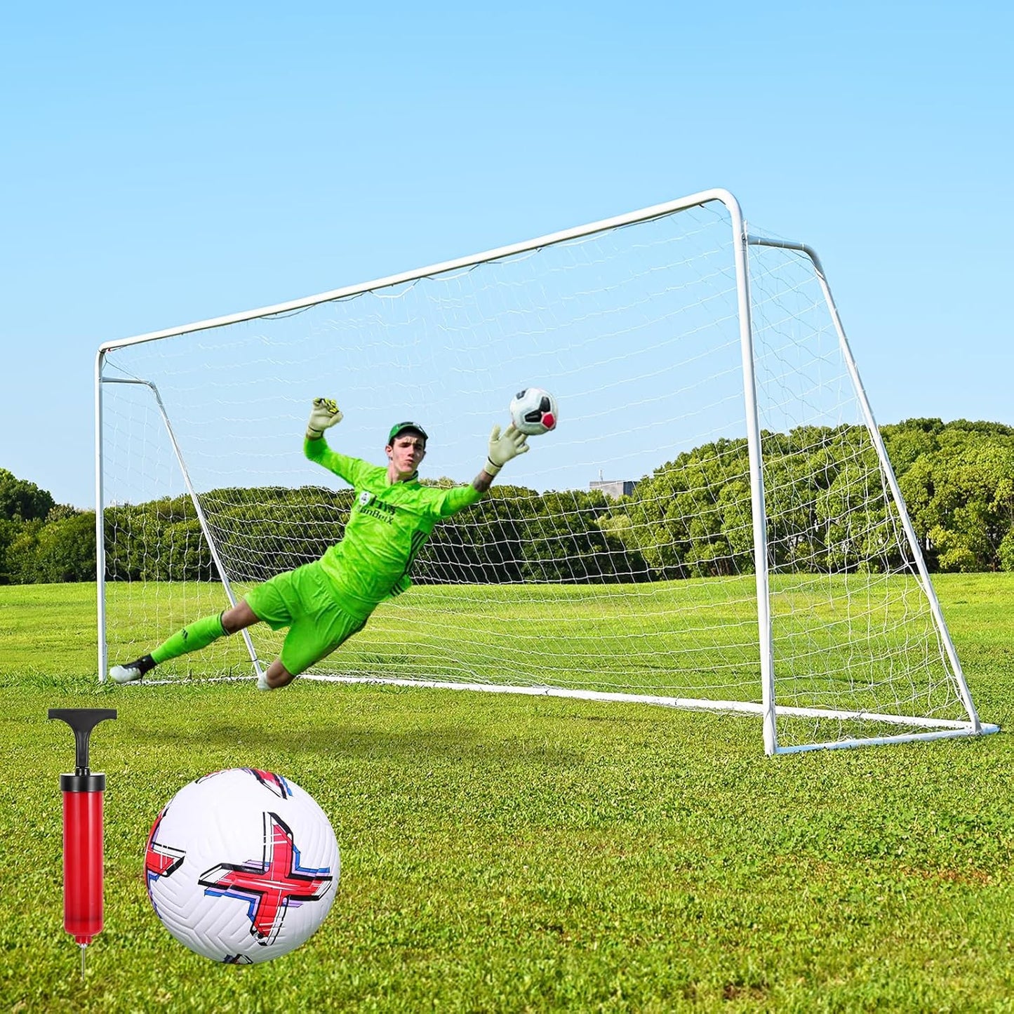 12X6/18X7/21X7/24X8FT Soccer Goal for Training and Matches