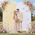 Dual-Tone Wedding Arch Backdrop Cover Set for Events and Photos