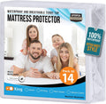 Waterproof Mattress Protector King Size 14 Pack - Soft, Fitted, 17in