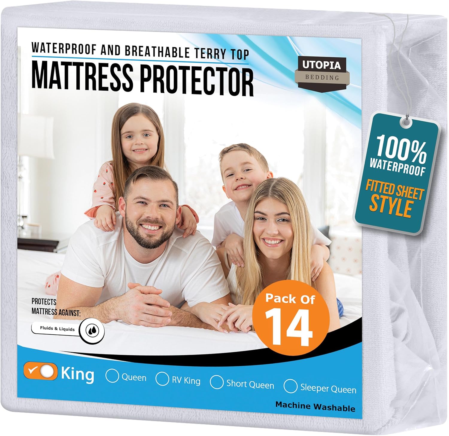 Utopia Bedding Waterproof Mattress Protector King Size 14 Pack