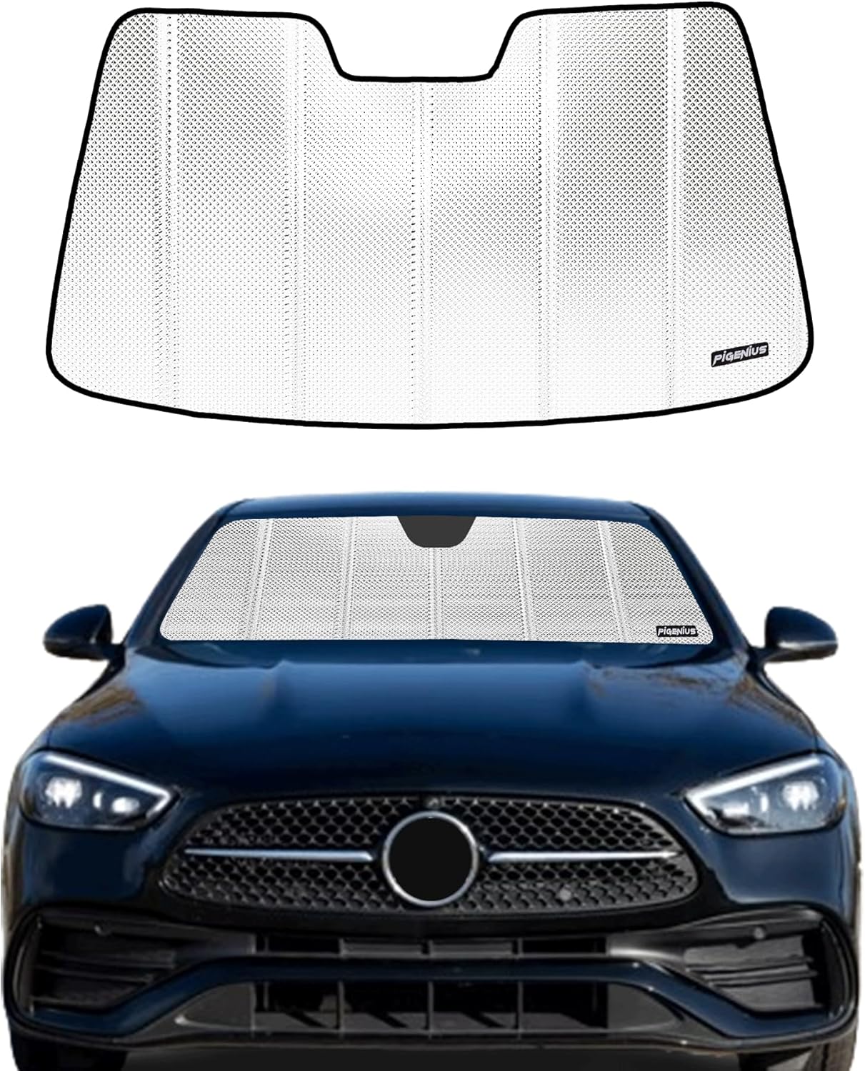 Custom Fit Windshield Sun Shade for 2015-2021 Mercedes-Benz C-Class