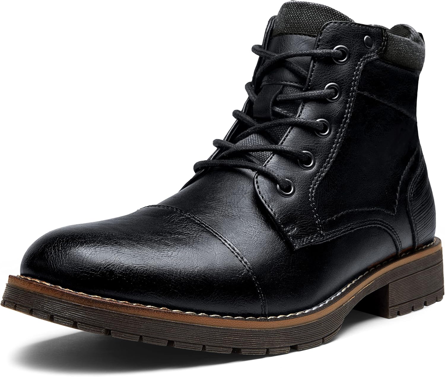 Vostey Men's Casual Combat Boots for Motorcycle and Dress Use