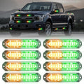 8-Pcs 12 LED Sync Emergency Strobe Grille Lights - Slim Warning Bar