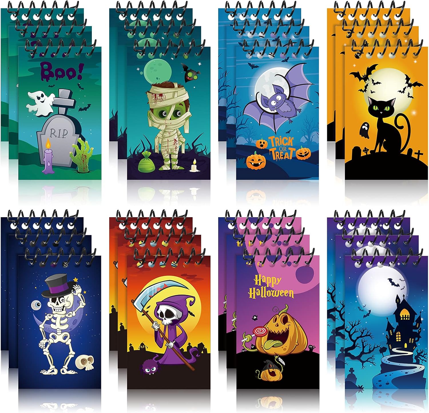 Nezyo Halloween Mini Spiral Notepads - Spooky Designs