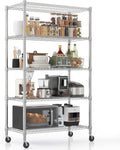 Heavy Duty Storage Shelves 5 Tier Wire Shelving Unit - Mobile