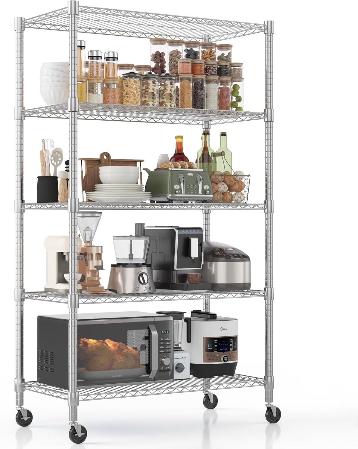 Homdox Heavy Duty Storage Shelves for Garage and Kitchen Use