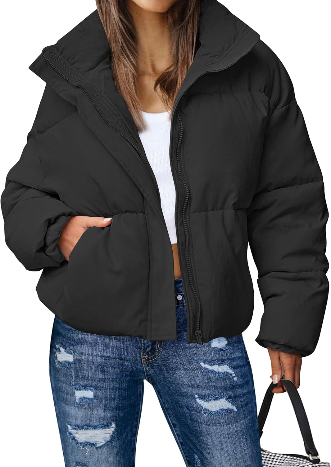 MEROKEETY Women's Winter Long Sleeve Zip Puffer Jacket Review