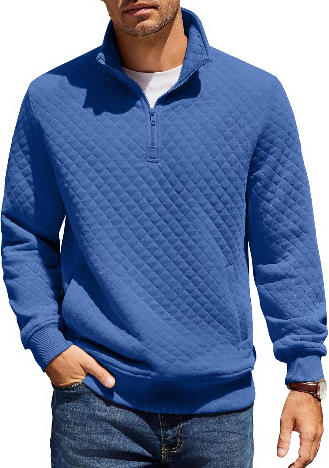 COOFANDY Mens Quarter Zip Pullover for Cozy Winter Style