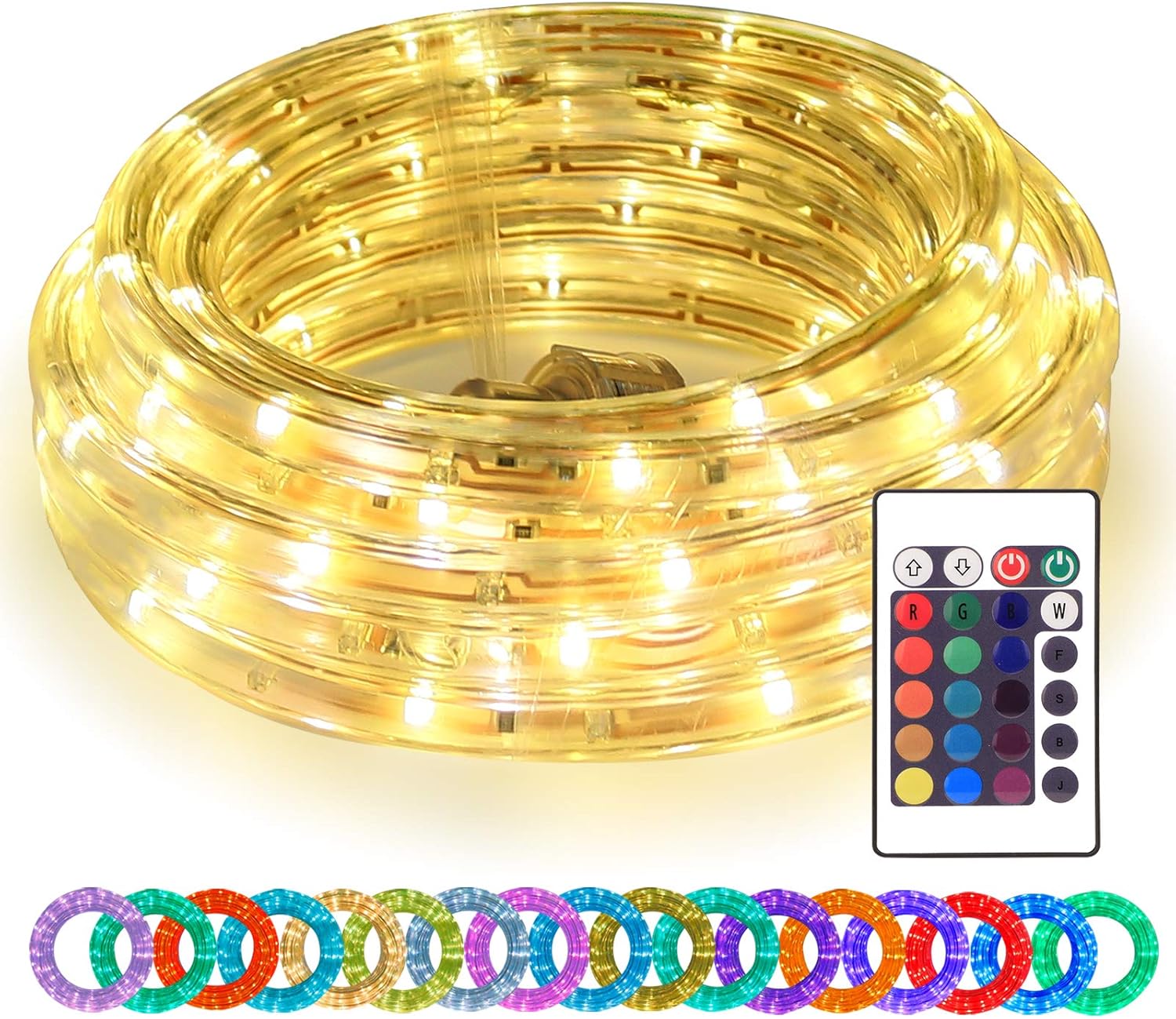 16ft LED Rope Lights for Indoor Outdoor Use with Remote Control