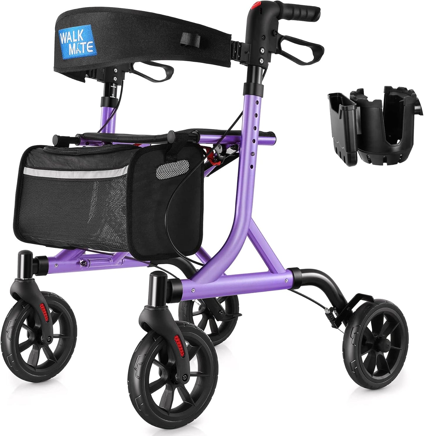 Rollator Walker for Seniors with Cup Holder and Height Adjustment